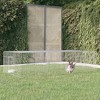 vidaXL Rabbit Cage/Animal Playpen-Outdoor Pet Enclosure/Galvanized Iron - Silver, 86.6"x43.3"x21.7", Spacious & Ventilated Design - 2 of 4