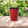 HomeRoots 5" Red Recycled Plastic Indoor Outdoor Round Pot Planter - 2 of 3