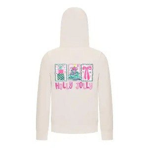 Everyday Kids Christmas Collection Holly Jolly Girls Zip Up Hoodie – Pink Holiday Sweatshirt - 1 of 4