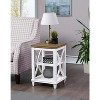 HomeStock End Table with Shelves Italian Inspired X-Side Design Two-Tier Storage Solid Rubberwood with Oak Veneer Accent Table - 3 of 4