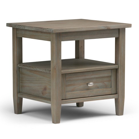 Gray wood store end table