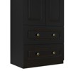 Keloyid Black Wood 31.5 in. Armoire with 2 Drawers and 2 Doors - 3 of 4