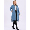 INSPIRE CHIC Women's Denim Button Down Curved Hem Fall Long Sleeve Midi Jean Shirt Dress - 2 of 4