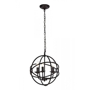 Elegant Lighting Octavia Collection Pendant D14 H15 Lt:3 Dark brown Finish - 1 of 4