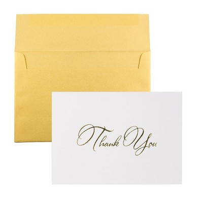 JAM Paper Thank You Formal Cards with Envelopes Gold 2237719075