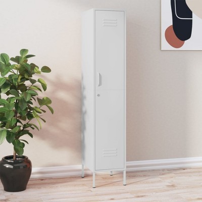 VidaXL Locker Cabinet White 13.8 in.x18.1 in.x70.9 in. Steel