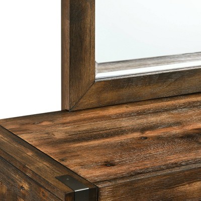 Chestnut Rustic 6-Drawer Dresser with Mirror