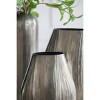 9.5x5.5x12" Aluminum Layered Chisel Oval Vase - 4 of 4