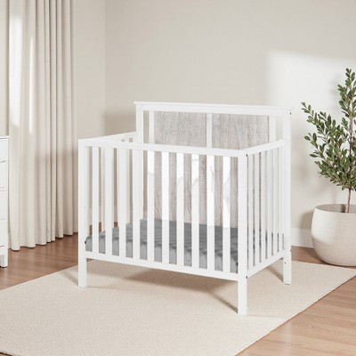 FURNIinspire Cribs Baby Bed Baby Crib Toddler Bed Mini Crib With Mattress Pad, Baby Side Bed Convertible Crib For Bedroom, White, 42.5"*26"*41.5"
