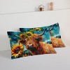 Acoinel 3 Pcs Cow and Sunflower Lightwight Ultra Soft Comforter Set with 2 Pillowcases, Brown - 4 of 4