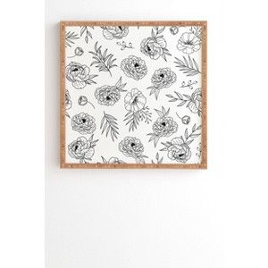 Emanuela Carratoni Floral Line Art Framed Wall Art Black - Deny Designs - 1 of 4