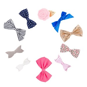 Parker Baby Girl Bows Clips, Assorted 10 Pack of Hair Accessories for Girls - 1 of 4