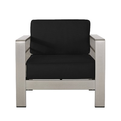 Christopher Knight Home Cape Coral Outdoor Aluminum Club Chairs with Sunbrella Cushions
