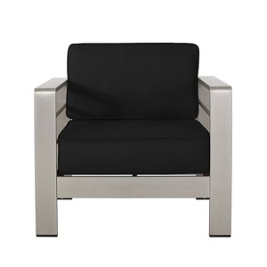 Christopher Knight Home Cape Coral Outdoor Aluminum Club Chairs with Sunbrella Cushions - 1 of 4