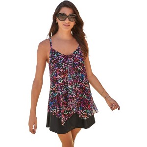 Swim 365 Longer-Length Mesh Tankini Top - 1 of 4