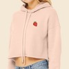 Dalix Strawberry Embroidered Fleece Cropped Hoodie Cold Fall Winter Women - 4 of 4