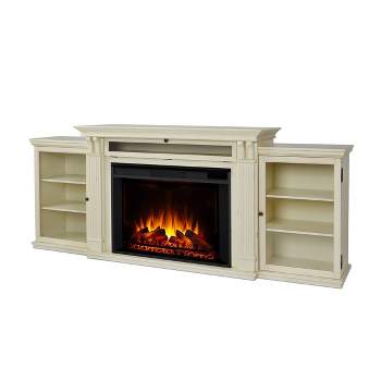 Real Flame Tracey Grand Electric Fireplace Entertainment Center Distressed White