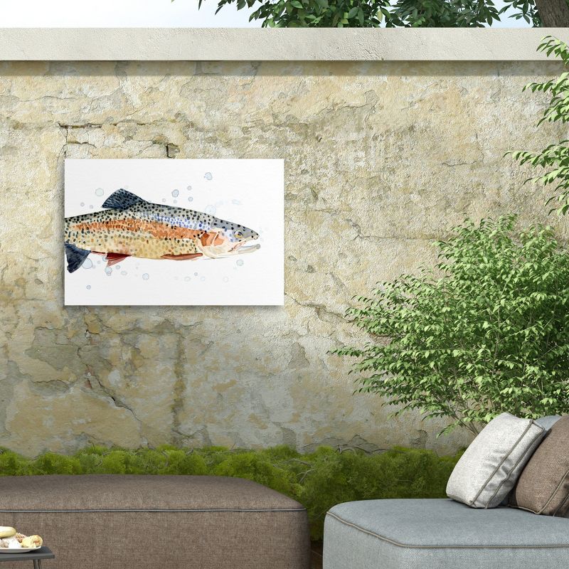 "Watercolor Rainbow Trout I" Outdoor All-Weather Wall Decor, 4 of 8