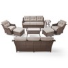 POCASSY 8 Piece 6-Inch Foam Thick Cushion Outdoor Furniture Set with Outdoor Sofa, Swivel Rocker Glider Chairs, Coffee Table, Ottomans, and End Table - 4 of 4
