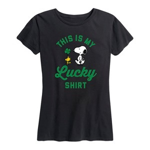 Women's - Peanuts - St. Patrick's Day with Snoopy Short Sleeve Graphic T-Shirt - 1 of 4