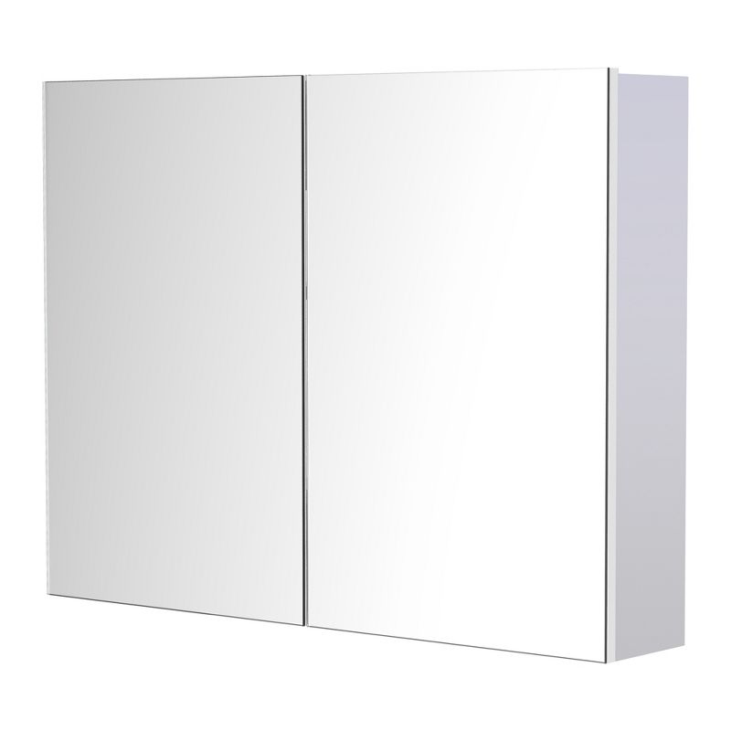 HOMCOM Double Door Wall Mounted Bathroom Mirror Medicine Cabinet with Modern Design, Large Storage, & Quiet Hinges, 4 of 8