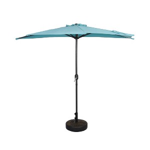 WestinTrends 9 Ft Half Market Patio Umbella with Bronze Round Plastic Base - 1 of 4