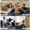 AENKYO Oversized Sleeper Sofa Bed & Cloud Lounge Chair, 2 Pillows Corduroy Upholstered Sofa No Assembly Required for Living Room - 4 of 4