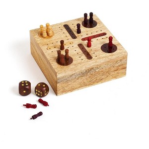 Matr Boomie Pachisi Travel Game Set - Hand Carved, Fair Trade - 1 of 3