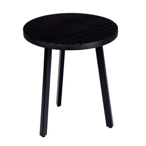 NicBex 18"W Metal End Table with Metal Legs and Grooved Design Side Table Nightstand for Living Room - 1 of 4