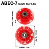 Unique Bargains Inline Skate Wheels with ABEC-7, 608ZZ Bearing Inline Skate Replacement Wheels 1 Pack, Red - 4 of 4