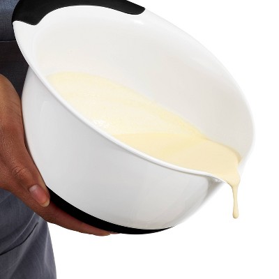 OXO 3-Piece White and Black Plastic Mixing Bowl Set