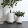 LuxenHome 16" H Concrete Tall Planter Large Outdoor Indoor Plant Pot with Drainage Hole and Plug Rustic Distressed Round Tapered Flower Pot Gray - 4 of 4