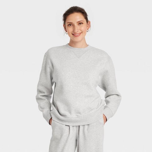 Women s Leisure Studio Crew Sweatshirt Universal Thread Heather Gray S Target