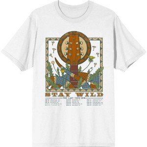 "Stay Wild The Last Tour 1976" Featuring Snake, Guitar, and Dandelion Adult Crew Neck Short Sleeve Tee - 1 of 2
