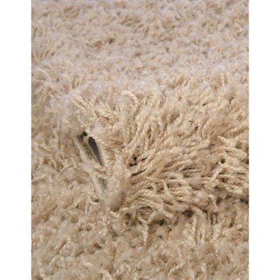 Taupe Oval 8' x 10' Synthetic Shag Area Rug