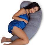 Pharmedoc Pregnancy Pillows J-shape Full Body Maternity Pillow, Grey Cooling Cover