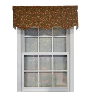 RLF Home Fani Provance 3" Rod Pocket Lining Luxurious and Elegant Window Treatment Valance 50" x 15" Hunter - 1 of 4