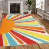 Boho Rugs Washable Kids Rug Non Slip Nursery Rug Low Pile Floor Mat Soft & Non-Shedding Sunshine Carpet Colorful Rainbow Printed Indoor Rugs - 3 of 4