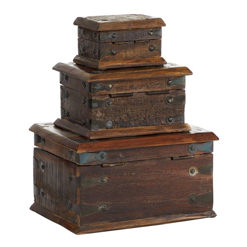 Set of 3 Farmhouse Reclaimed Wood Boxes - Olivia &#38; May, 6 of 17