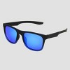 Men's Rubberized Surfer Shade Sunglasses with Mirrored Polarized Lenses - All In Motion™ Black - 2 of 2