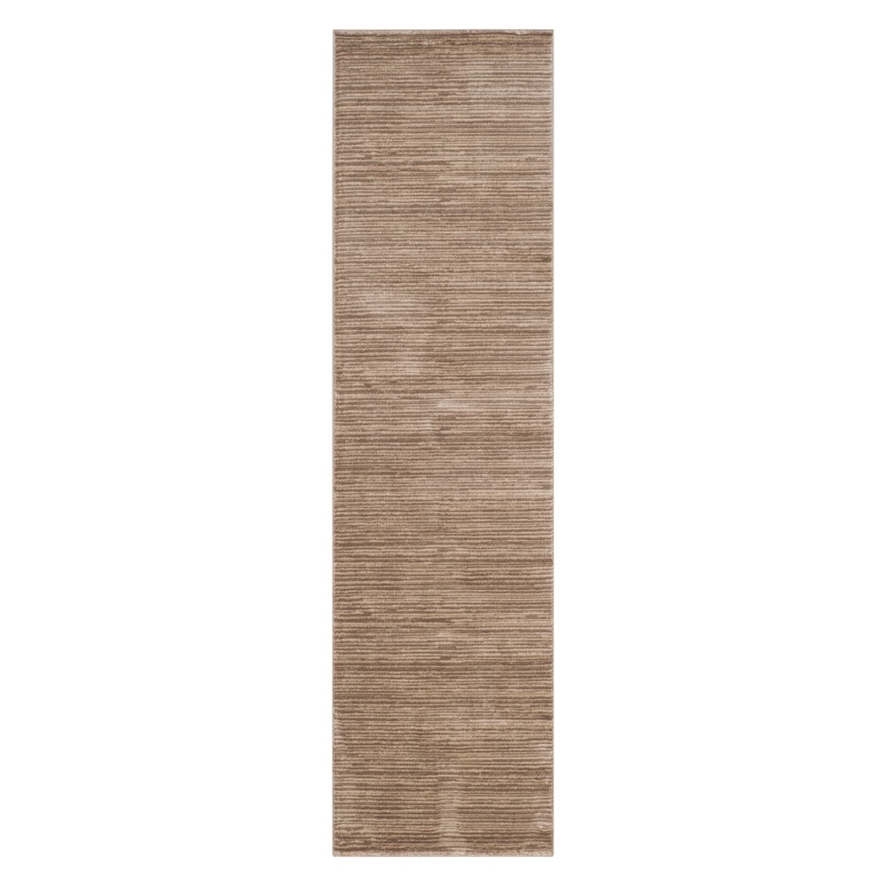  Runner Solid Loomed Rug Light Brown