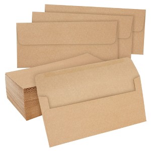 Juvale 100-Pack #10 Brown Business Envelopes Bulk for Checks, Invoices, Gift Certificates, Mailing Letters, Invitations, Documents, 4-1/8x9-1/2 In - 1 of 4