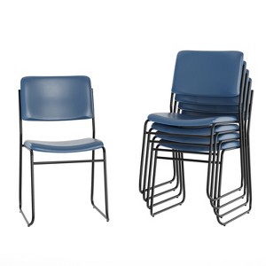 Flash Furniture 5 Pack HERCULES Series 500 lb. Capacity High Density Stacking Chair with Sled Base - 1 of 4