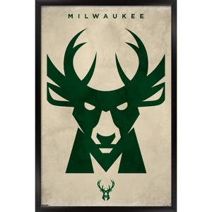 Trends International NBA Milwaukee Bucks - Logo 25 Framed Wall Poster Prints - 1 of 4