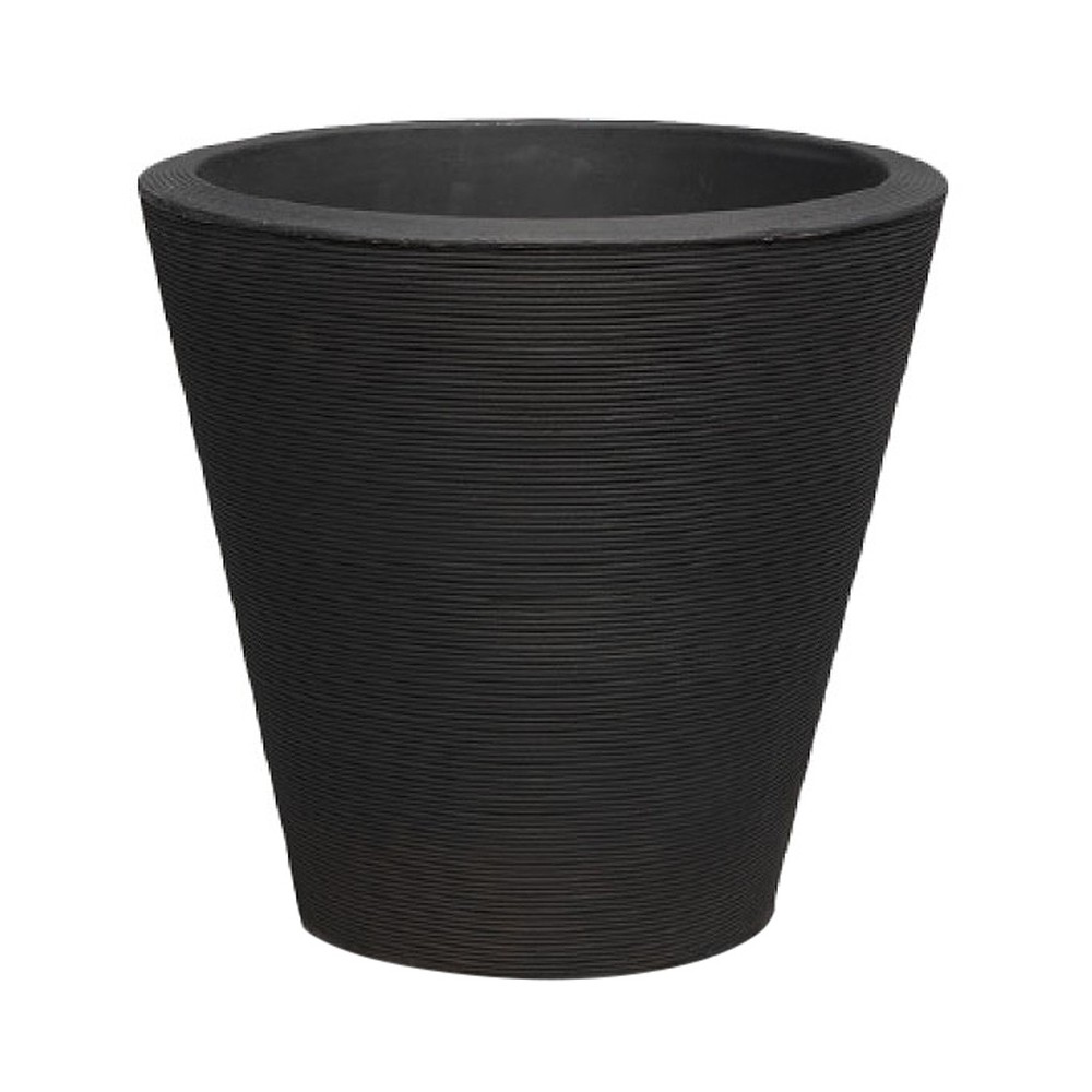 Photos - Flower Pot Crescent Garden 20" Wide Madison Plastic Planter Pots Black: Durable Outdo