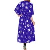 LA LEELA Women's Summer Pirates Slit Dress Cover Up Long Caftan Plus Size Kaftan Maxi Dresses for Women 2X-3X Cartoon Skull Royal Blue - 4 of 4