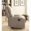 Linen Recliner with Cup Holder, Pillow Top Arms and Memory Foam Seating - 3 of 4