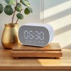 REGALWOVEN Digital Mirror FM Radio Speaker Small Dual Alarm Clock 3.3 x 2 x 1.6 Inches - 2 of 4