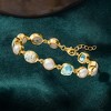 Ross-Simons 7.5-8mm Cultured Pearl, Gray Jasper and 7.00 ct. t.w. Sky Blue Topaz Bracelet in 18kt Gold Over Sterling Size 7 - 3 of 4