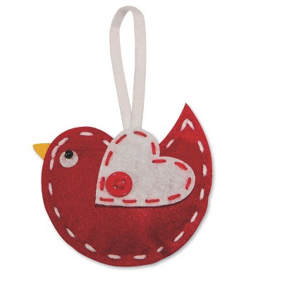 Stitched Felt Bird Ornament Craft Kit Pk12